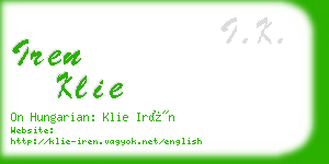 iren klie business card